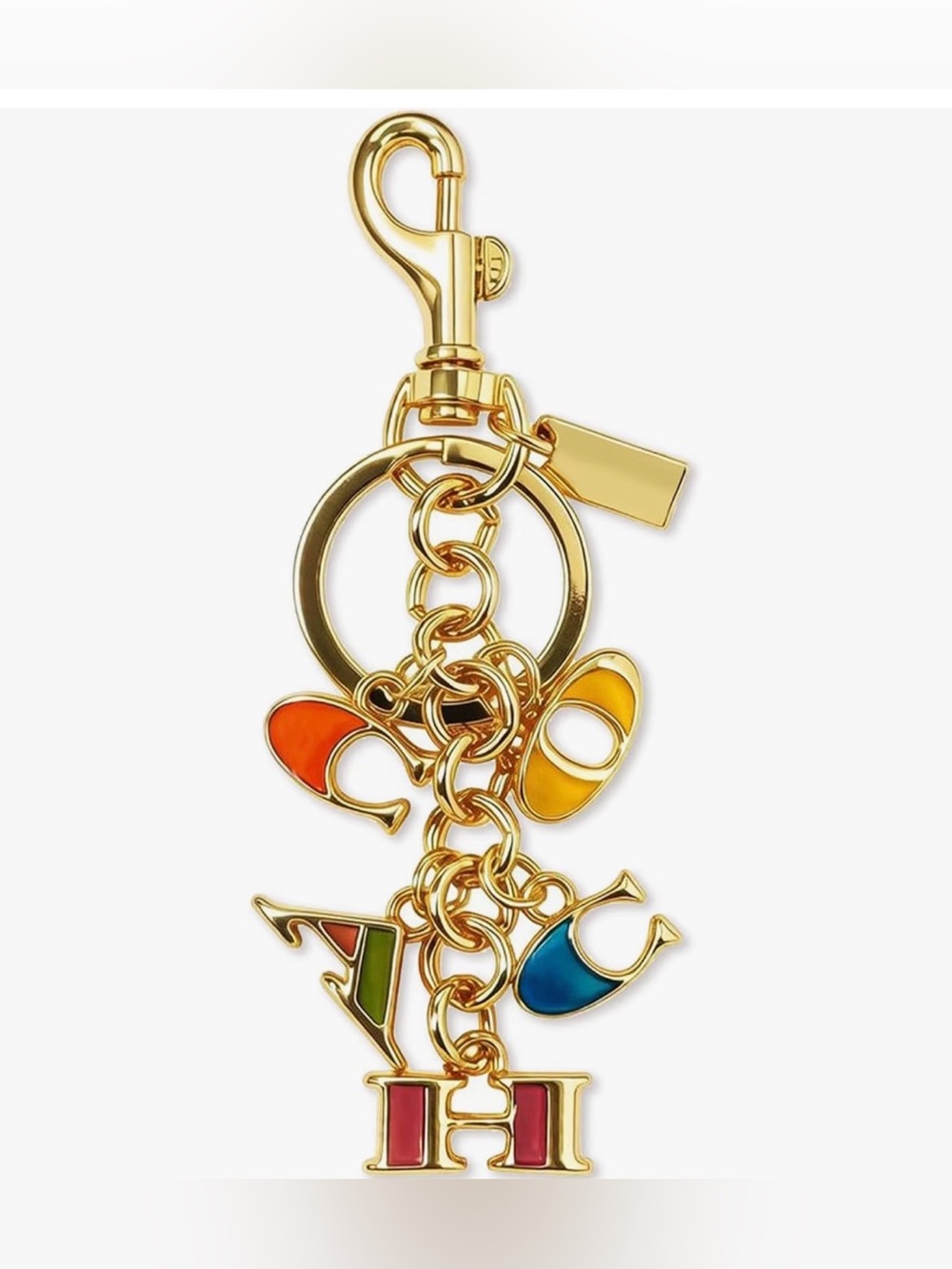 Designer inspired bag Charm Gold-Tone Multicolor Letter.